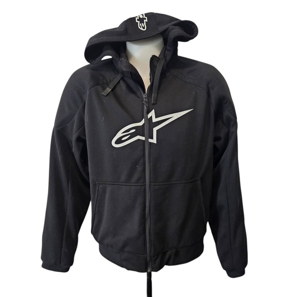 Alpinestars Chrome Sport Hoodie Jacket XXL Black Armored Motorcycle Riding CE